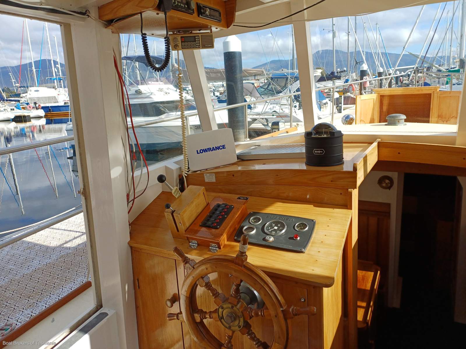 Traditional Tasmanian motor Sailer. Rig removed