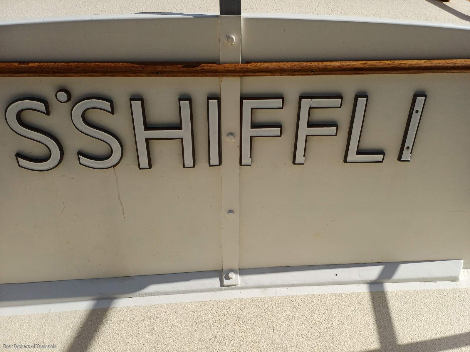 S'Shiffli Traditional Tasmanian motor Sailer. Rig removed Boat Brokers of Tasmania