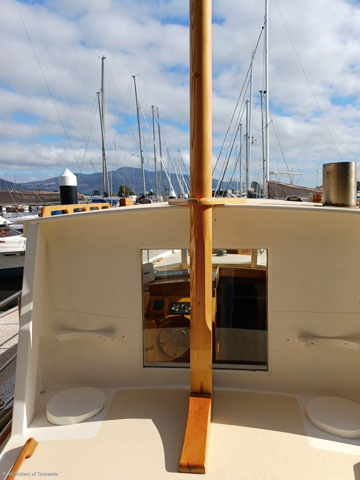 S'Shiffli Traditional Tasmanian motor Sailer. Rig removed Boat Brokers of Tasmania