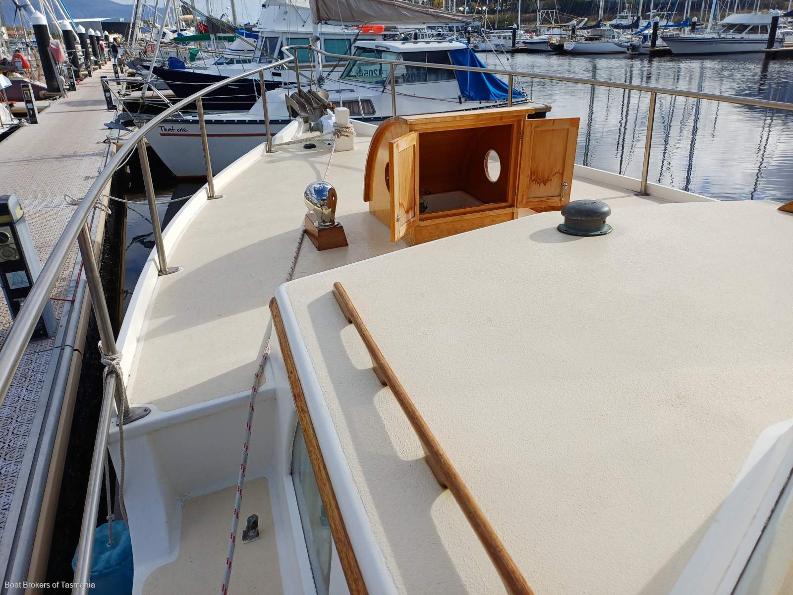 S'Shiffli Traditional Tasmanian motor Sailer. Rig removed Boat Brokers of Tasmania