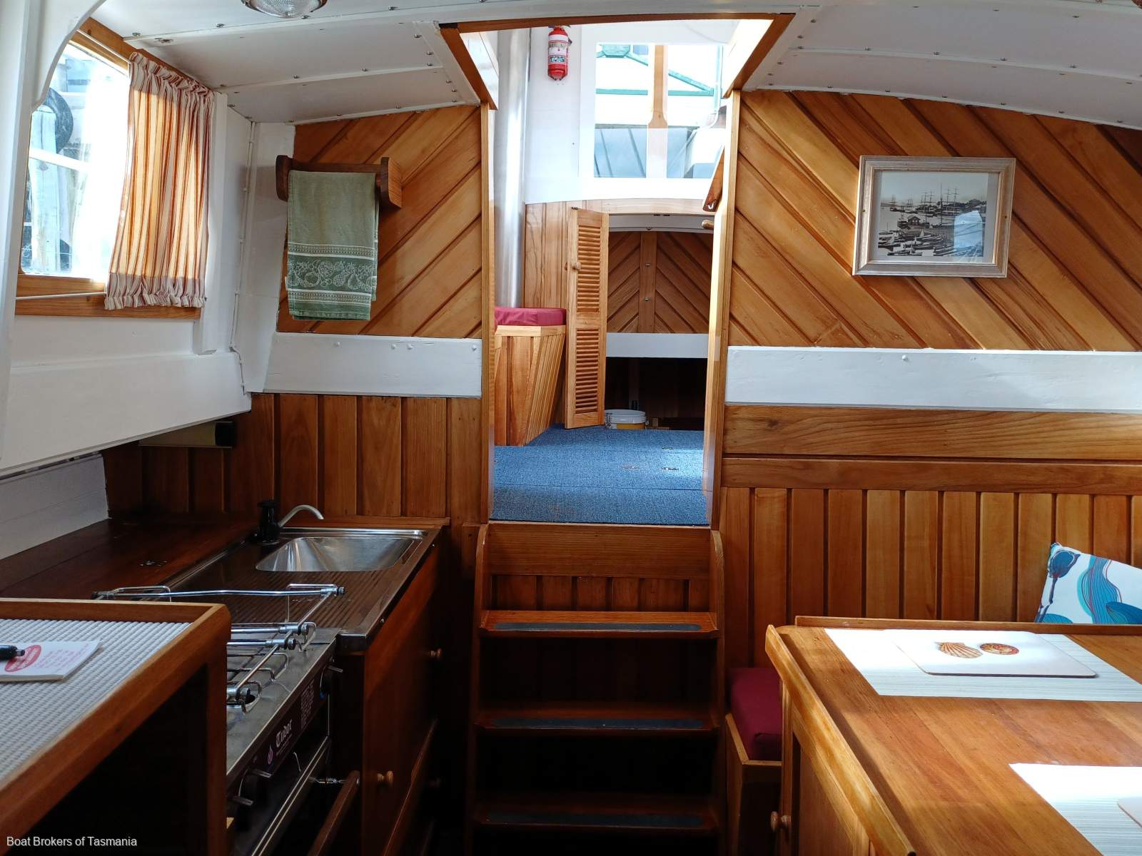 Traditional Tasmanian motor Sailer. Rig removed