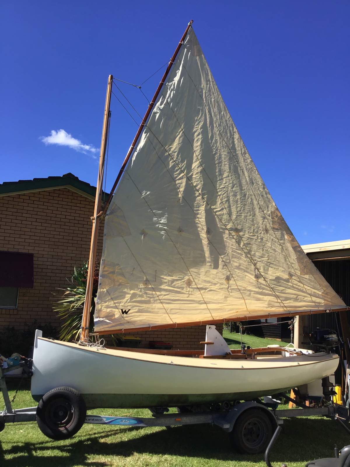 Custom timber sailing boat
