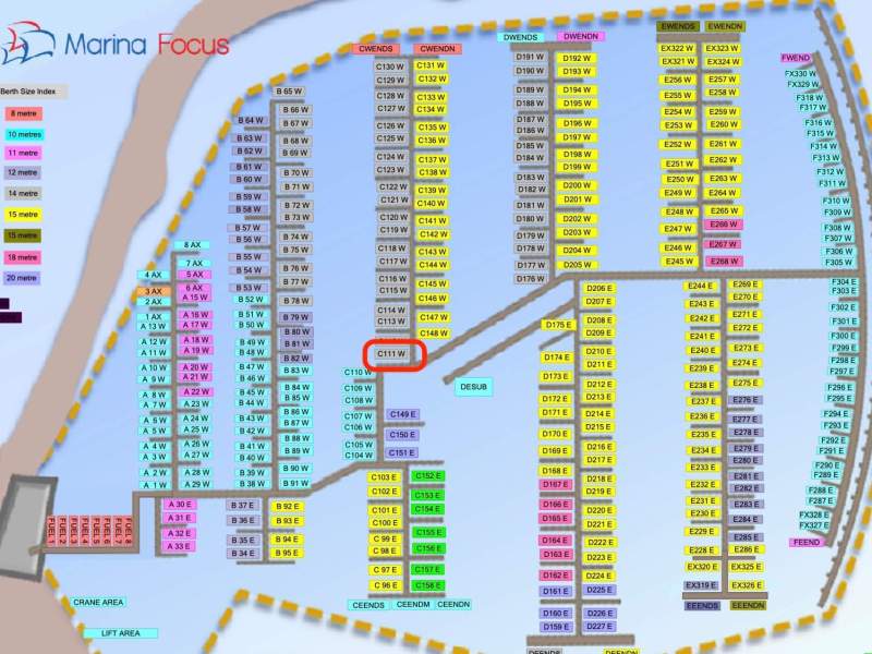 Rare 14 Metre Berth for Sale - C111 West, Sandringham Yacht Club