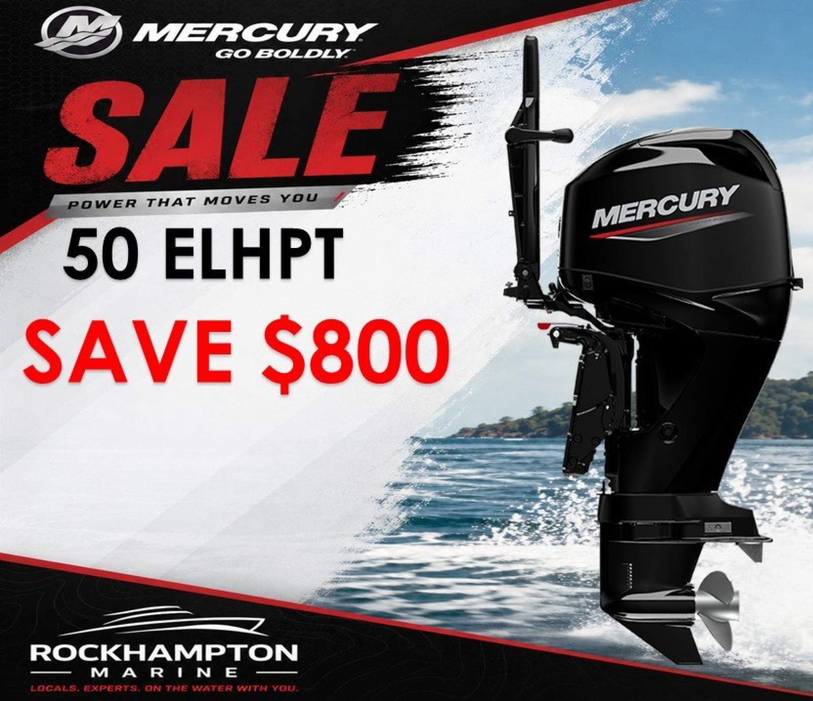 MERCURY 50ELHPT - ELECTRIC START - TRIM & TILT - LONG SHAFT - TILLER