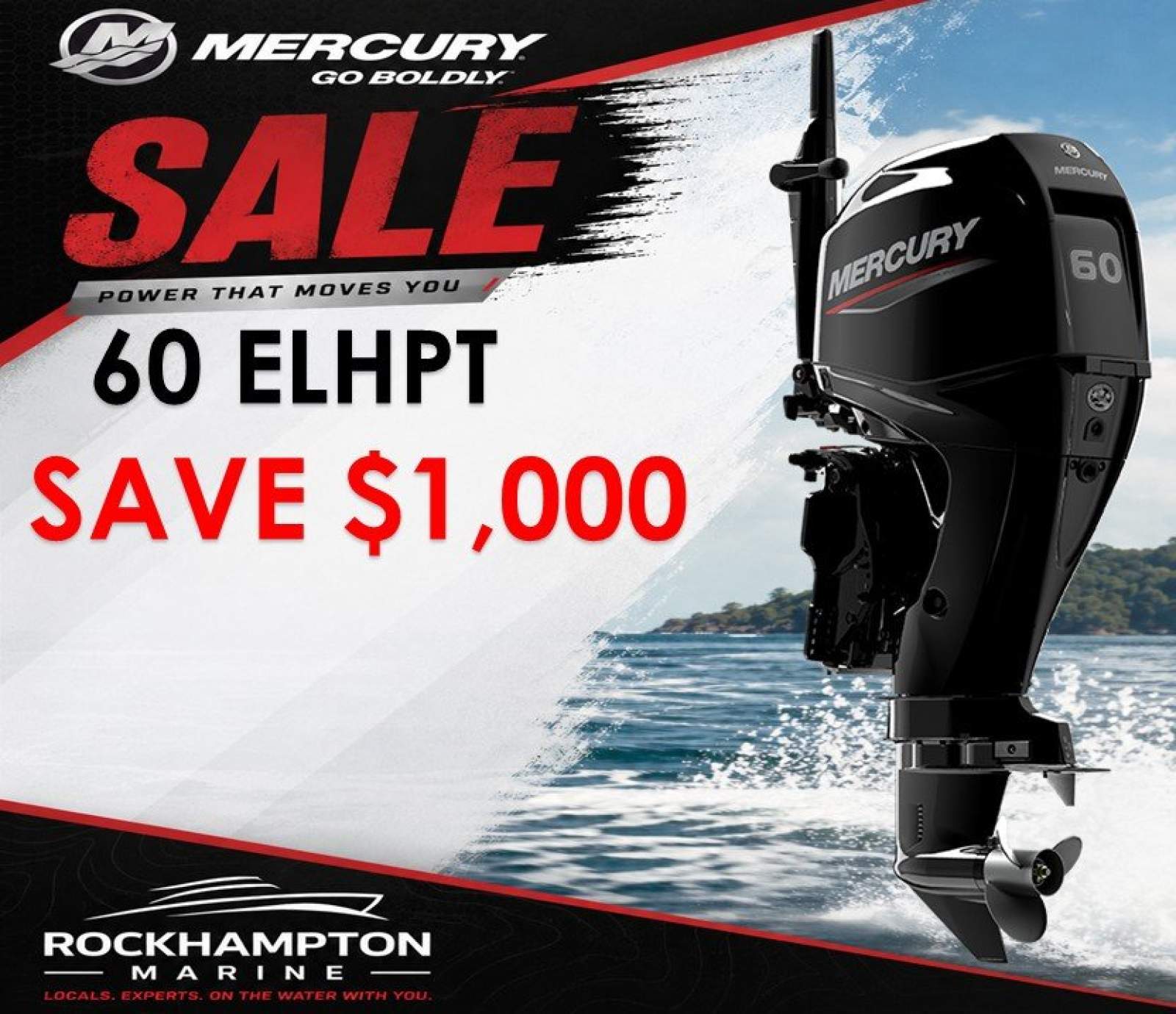 MERCURY 60ELHPT - ELECTRIC START - TRIM & TILT - LONG SHAFT - TILLER