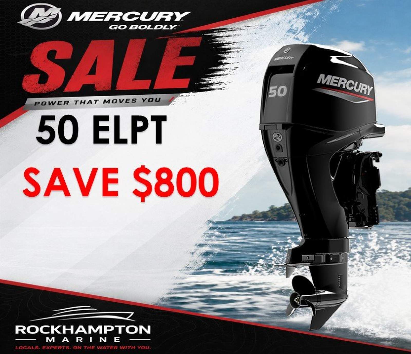 MERCURY 50ELPT - ELECTRIC START - TRIM & TILT - LONG SHAFT - FWD CONTROL