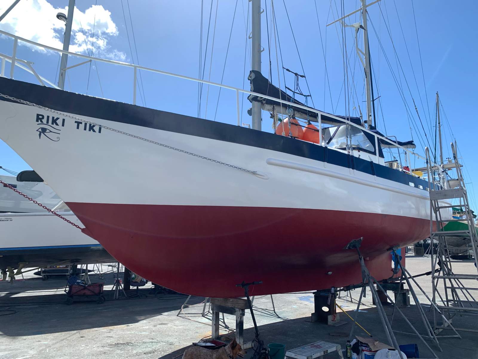 Bruce Roberts Spray 42 Cutter Ketch, Centre Cockpit:April 2026 haulout and antifoul