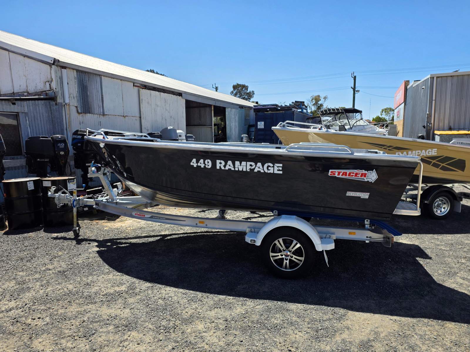 Stacer 449 Rampage, 60hp Mercury four stroke & 1098kg alloy trailer
