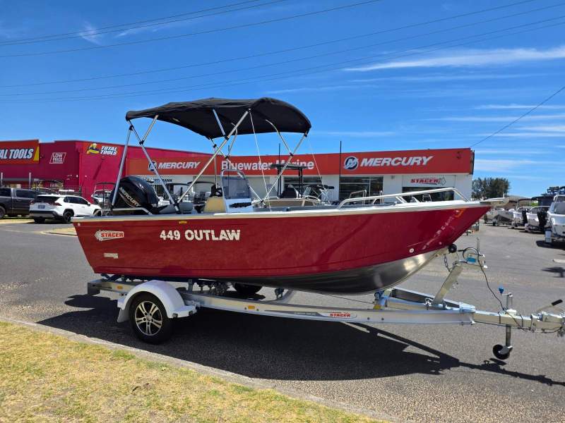 Stacer 449 Outlaw Side Console, 60hp Mercury four stroke CT & alloy trailer