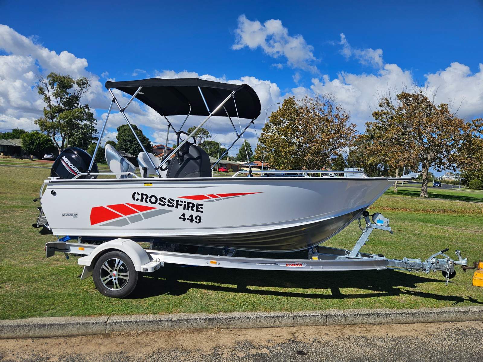 Stacer 449 Crossfire, 60hp Mercury four stroke & alloy trailer