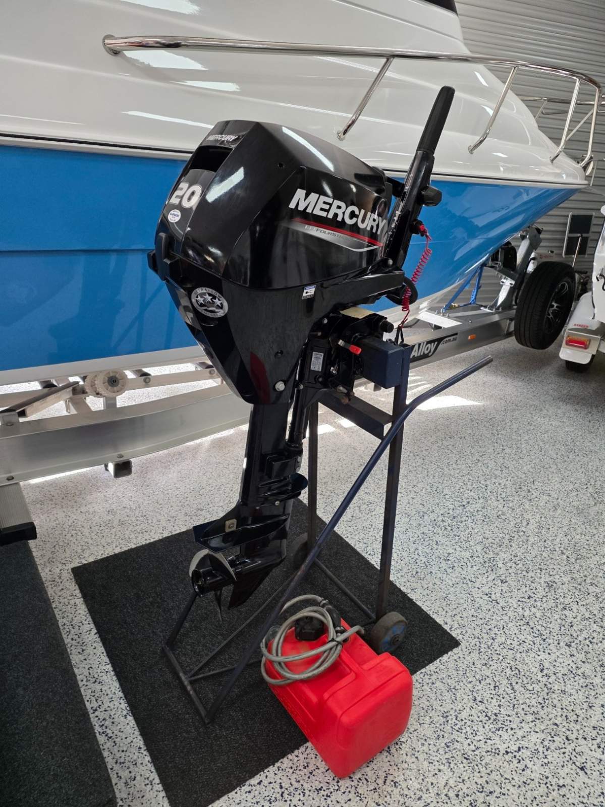 20hp Mercury four stroke long shaft, 2024,34hrs