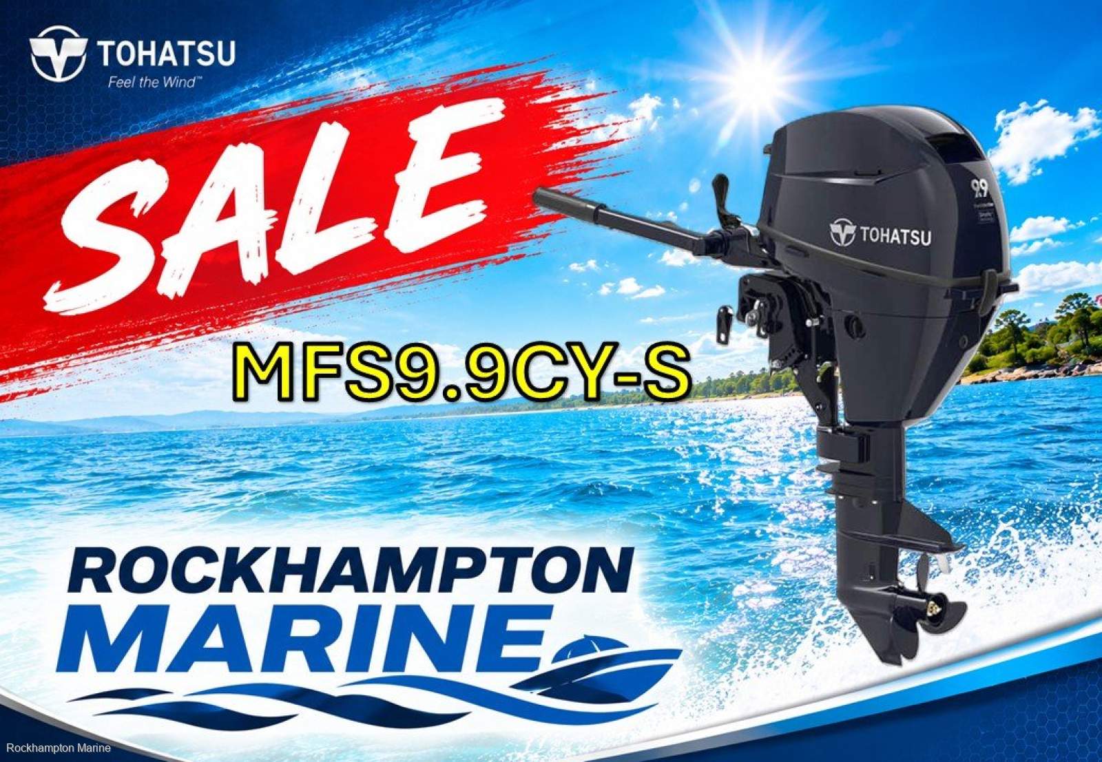 BRAND NEW TOHATSU 9.9HP SHORT SHAFT FOUR STROKE TILLER STEER OUTBOARD MOTOR