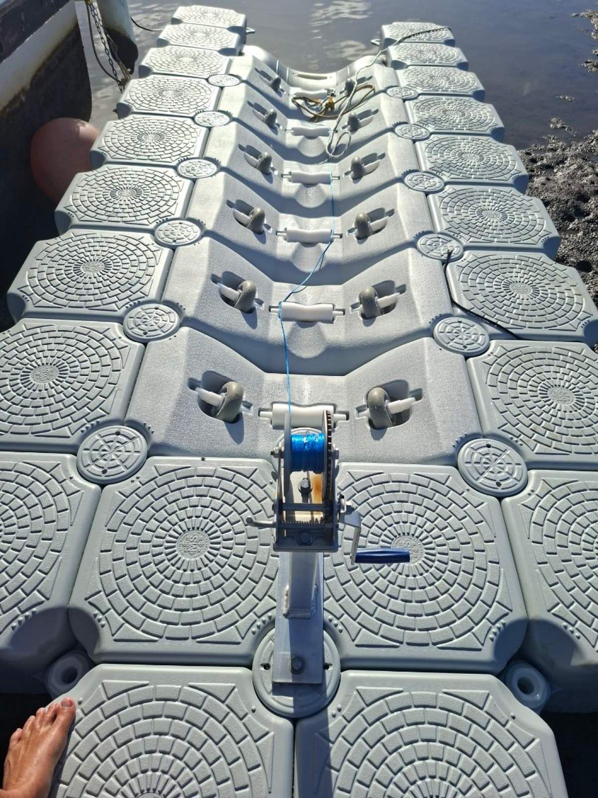 Brand new boat dock with winch