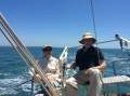 Eric Montgomery Motor Sailer beautiful classic timber vessel:previous owners out for a sail