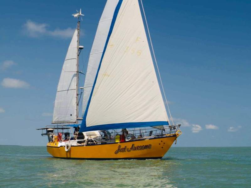Bruce Roberts Mauritius Ketch Centre cockpit