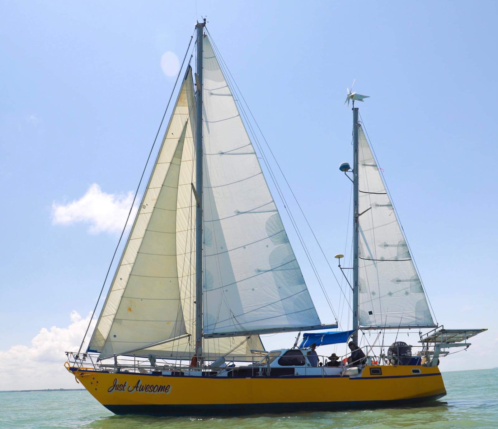 Bruce Roberts Mauritius Ketch Centre cockpit