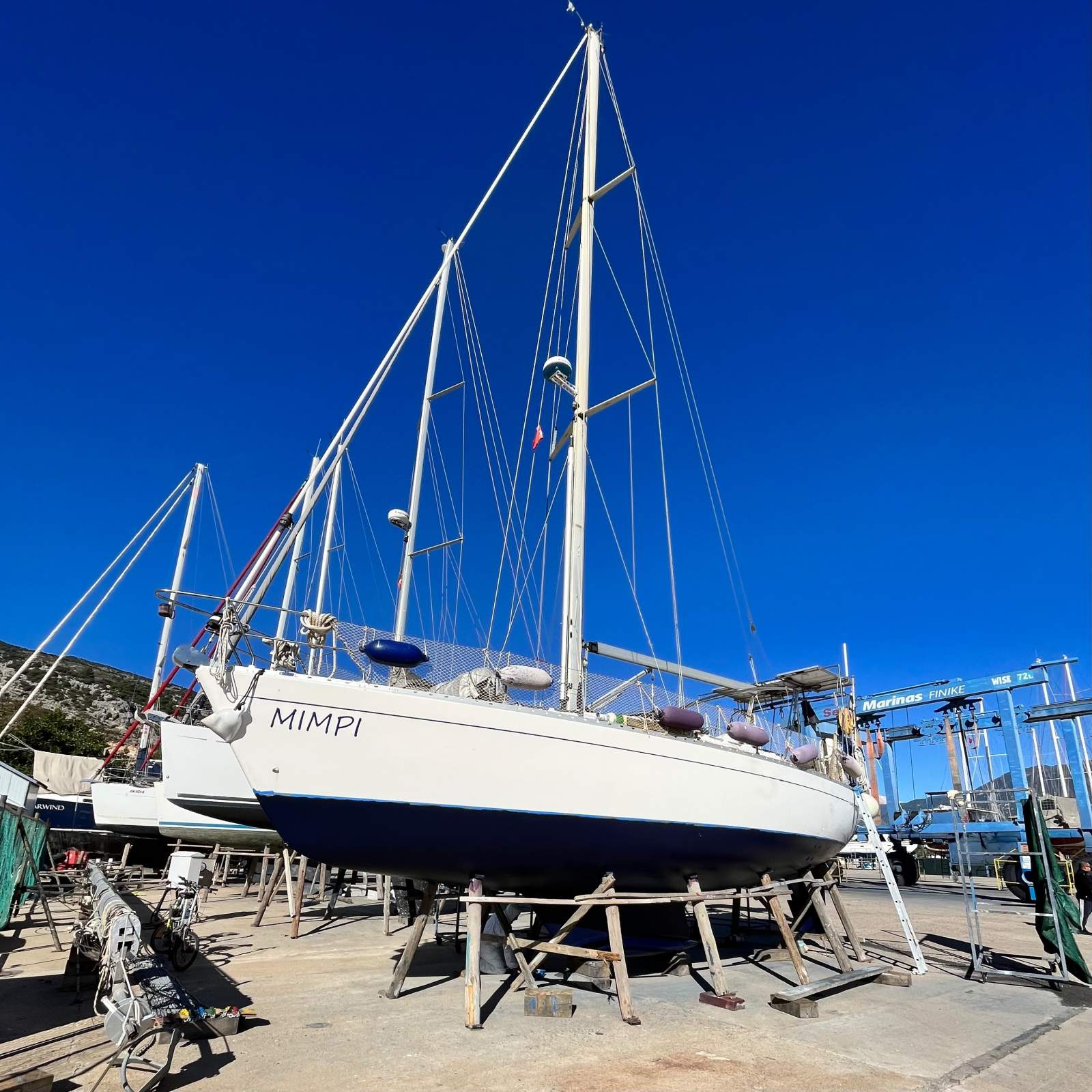 Moody 38CC Aussie flag sailboat in the Med