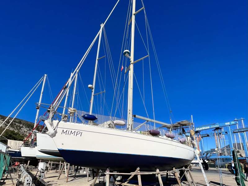 Moody 38CC Aussie flag sailboat in the Med