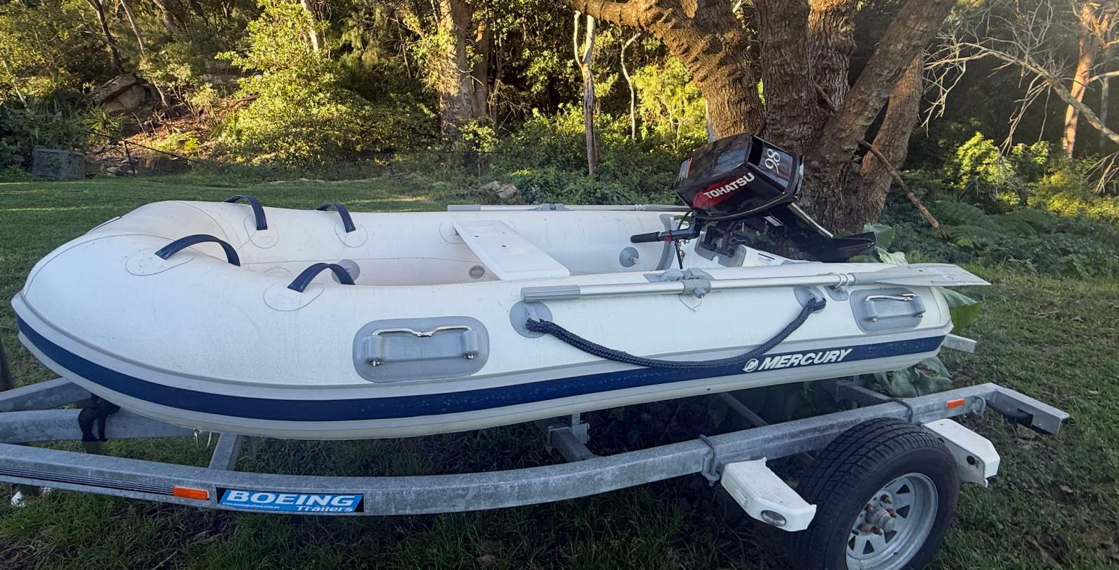 Mercury 270 Dynamic RIB Full hypalon tender package, with rails for swim p