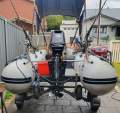 Takacat 340S Boat, foldable trailer, 9hp Tohatsu. Ready to roll