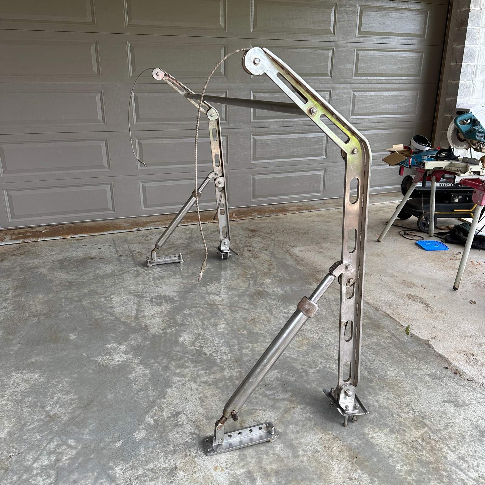 Custom Marine Grade Steel Boat Davit 2.9m Hydraulic Lift Dinghy Crane Heavy