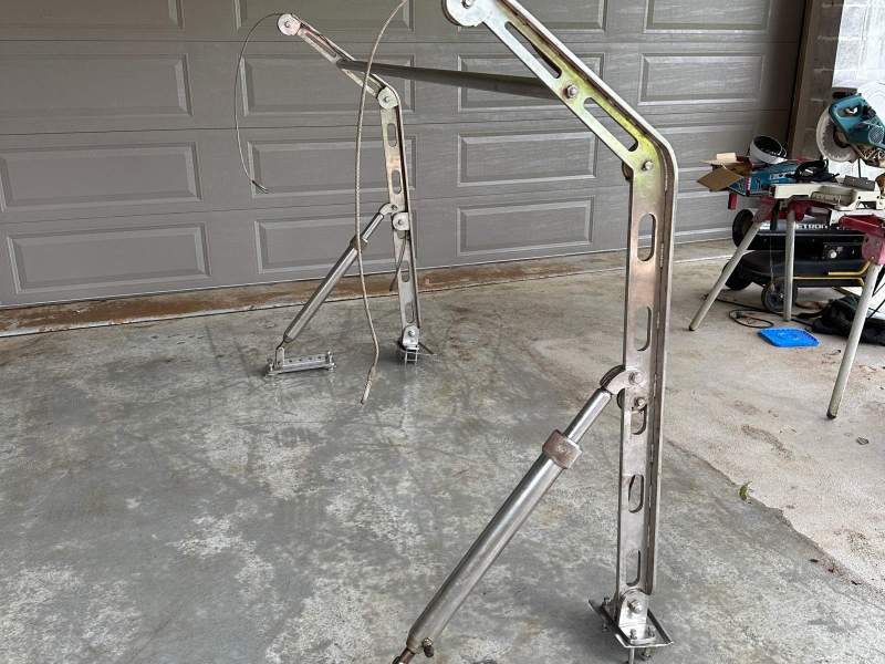 Custom Marine Grade Steel Boat Davit 2.9m Hydraulic Lift Dinghy Crane Heavy