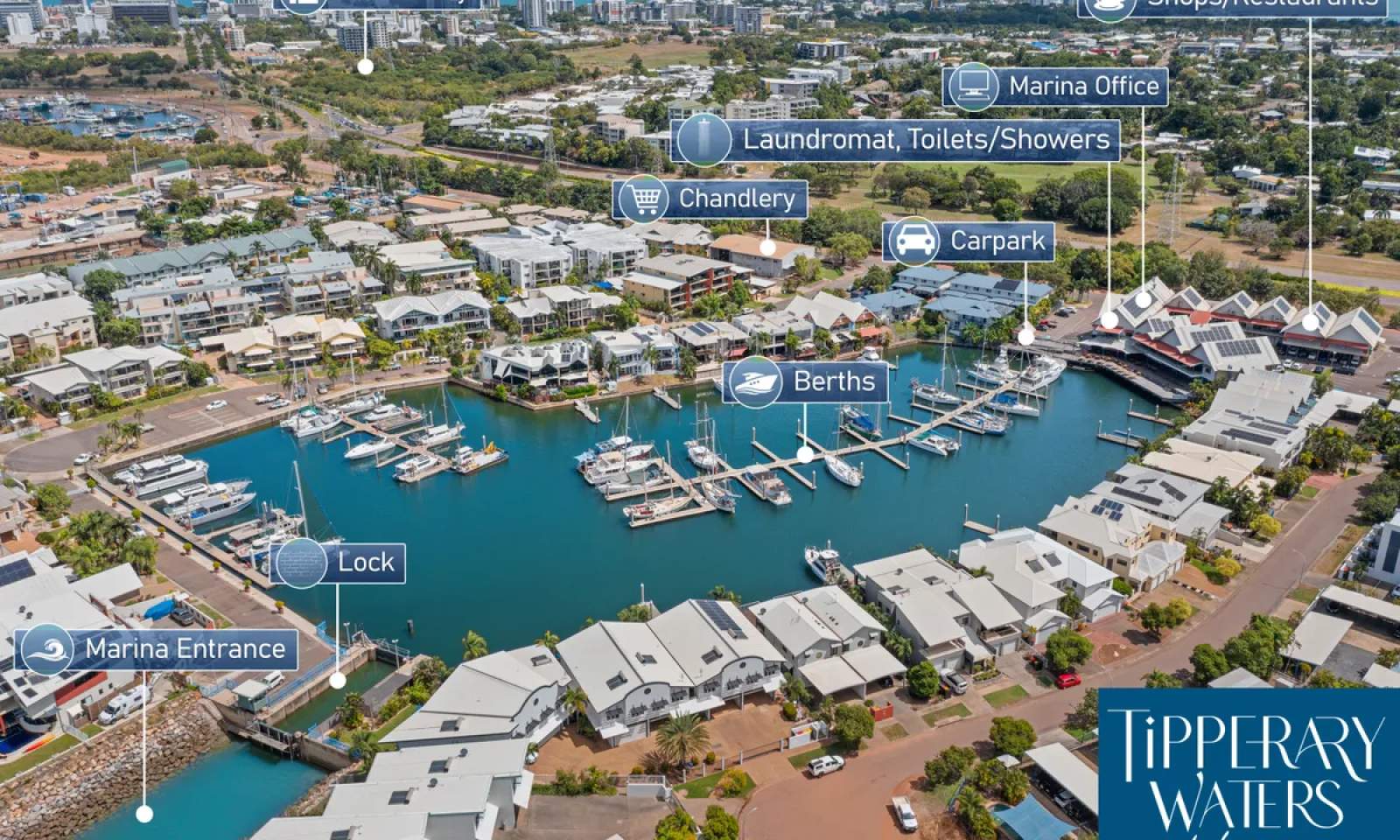 15m Freehold Berth at Darwins best located Marina, also Cyclone Rated:Location
