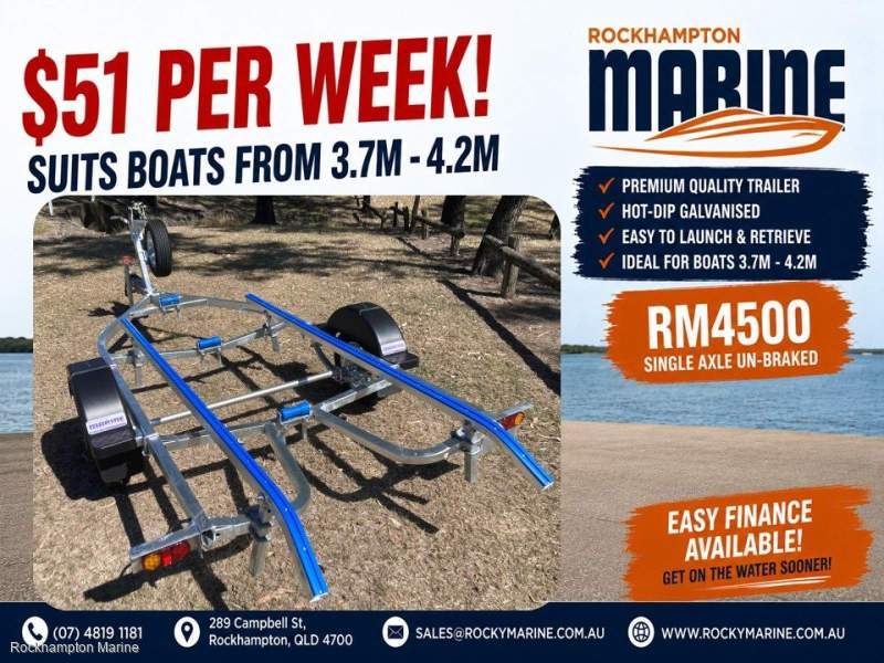 New RM BOAT TRAILERS 4500 UN-BRAKED SKID GALVANISED BOAT TRAILER