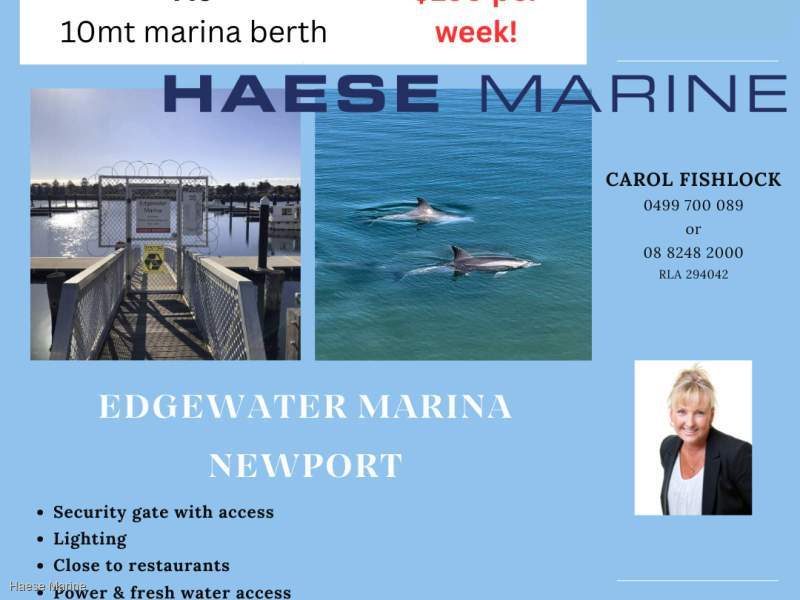 Extremely affordable Port River 10mt berth available to rent