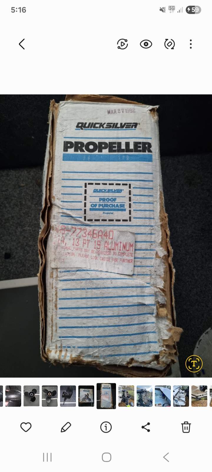 MERCURY/QUICKSILVER PROPELLER