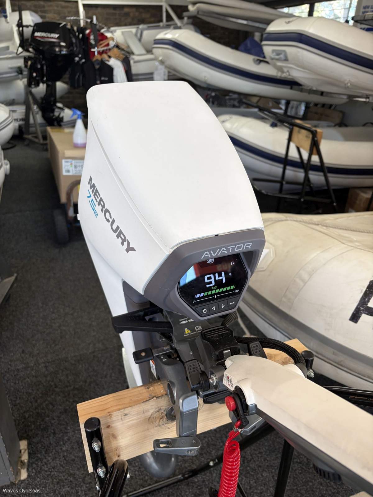 Used Mercury Avator 7.5e short shaft electric outboard with 2 batteries