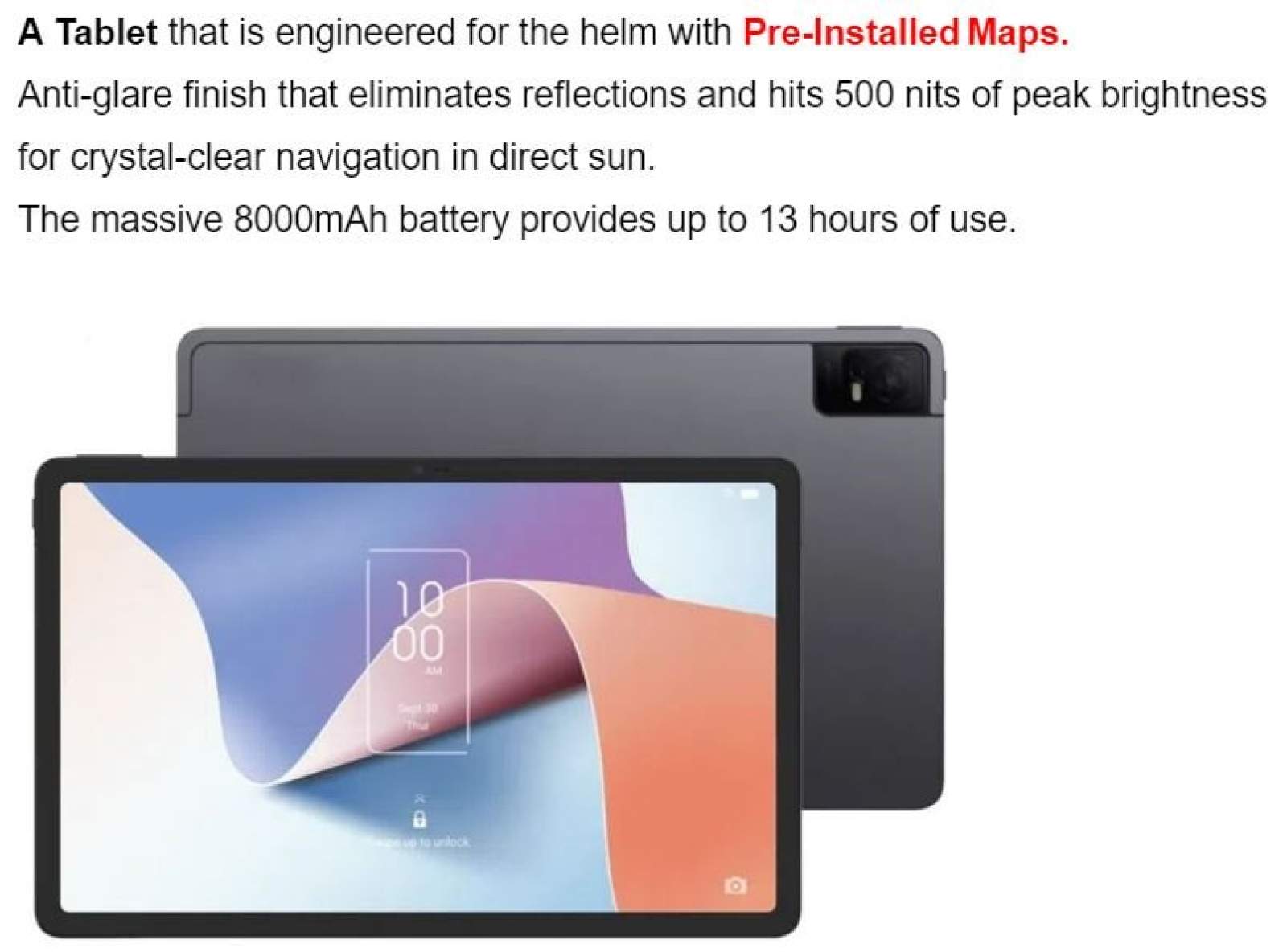 Dolphin 11 Inch Tablet Chartplotter with free USA Charts