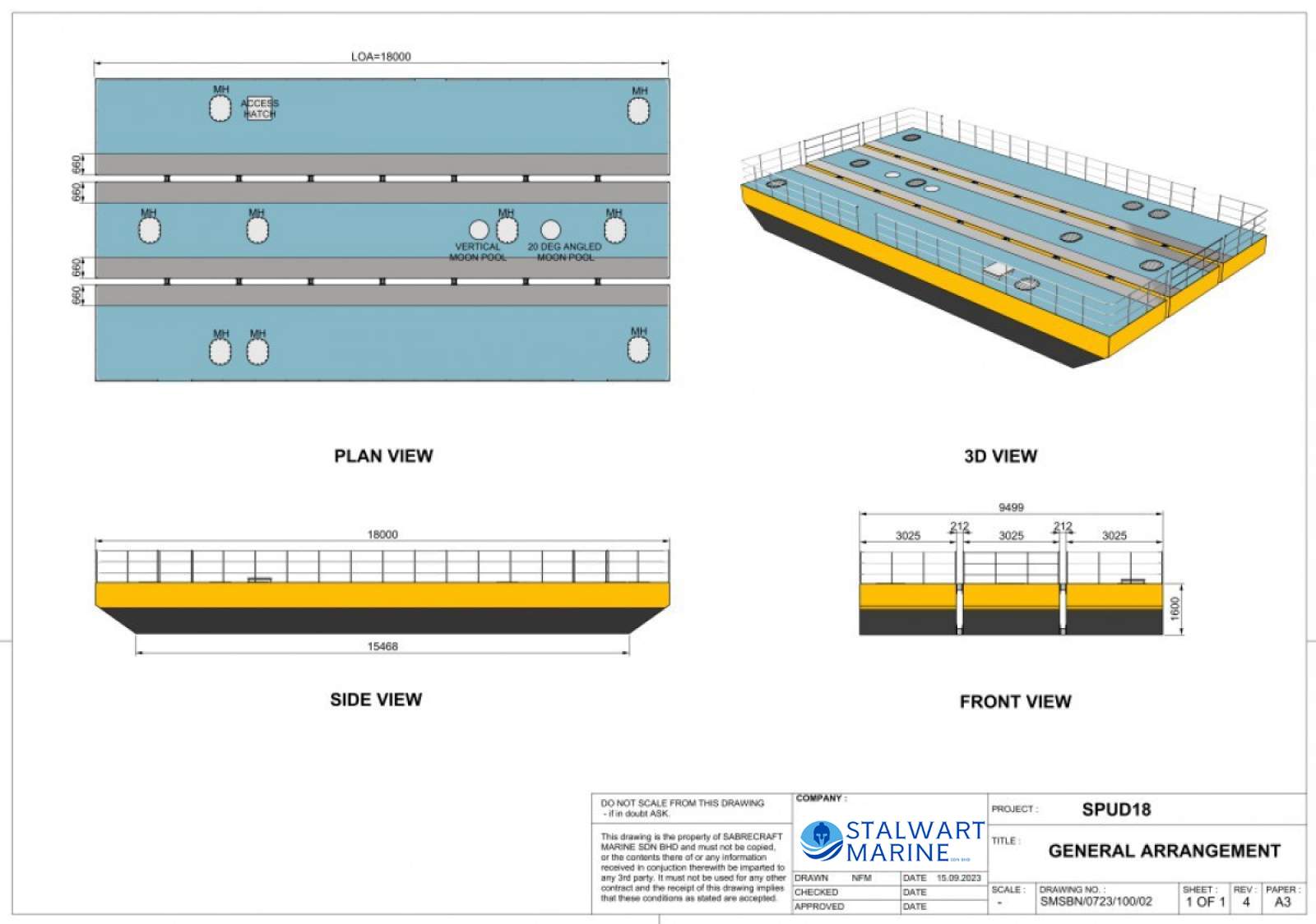 Stalwart Marine Barge Deck Barge 18.00m x 9.00m