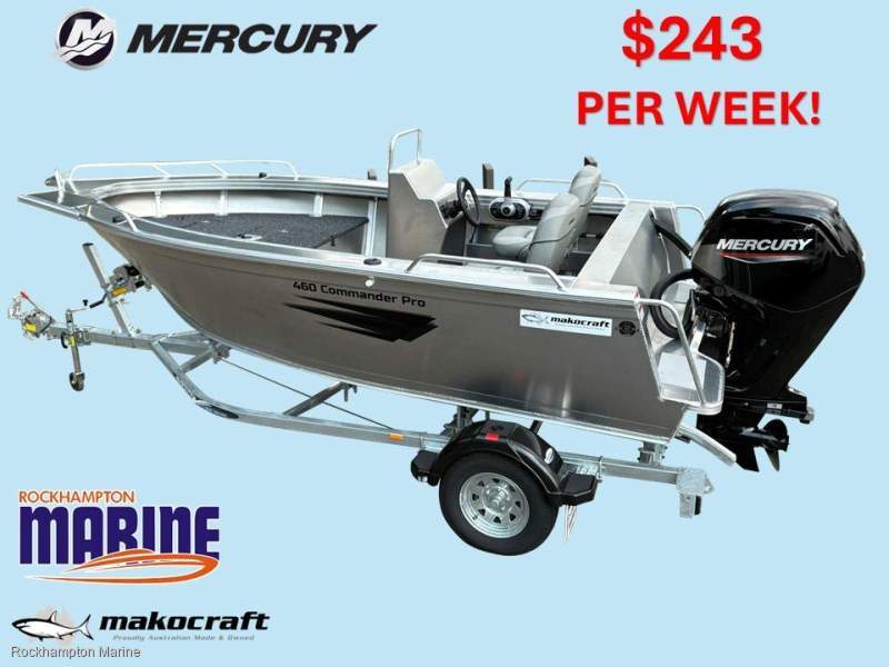 Makocraft 460 Commander Pro Side Console + 75HP MERCURY BOAT PACKAGE FROM ROCKY MARINE!!