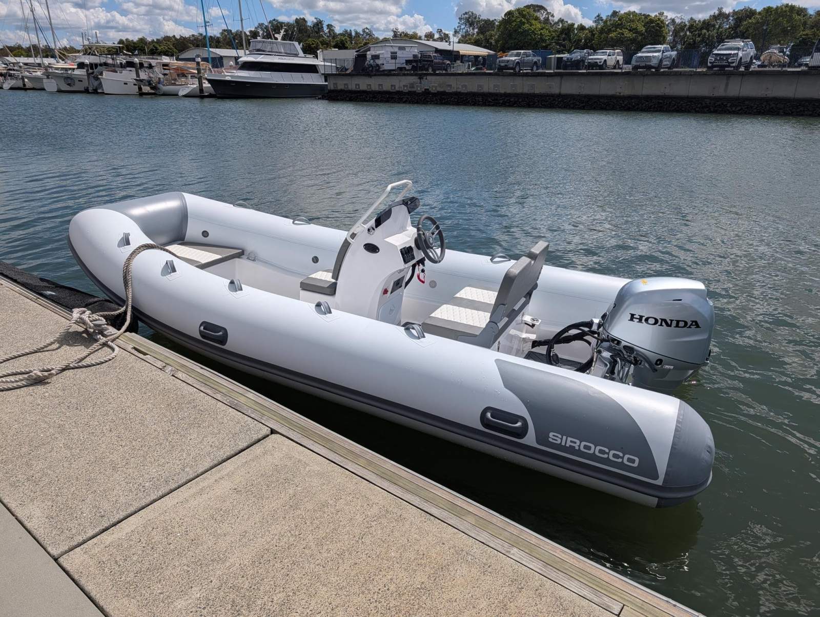 Sirocco 450 RIB Fibreglass centre console rib with hypalon tubes