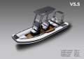 Sirocco V550 European made alloy centre console rib hypalon