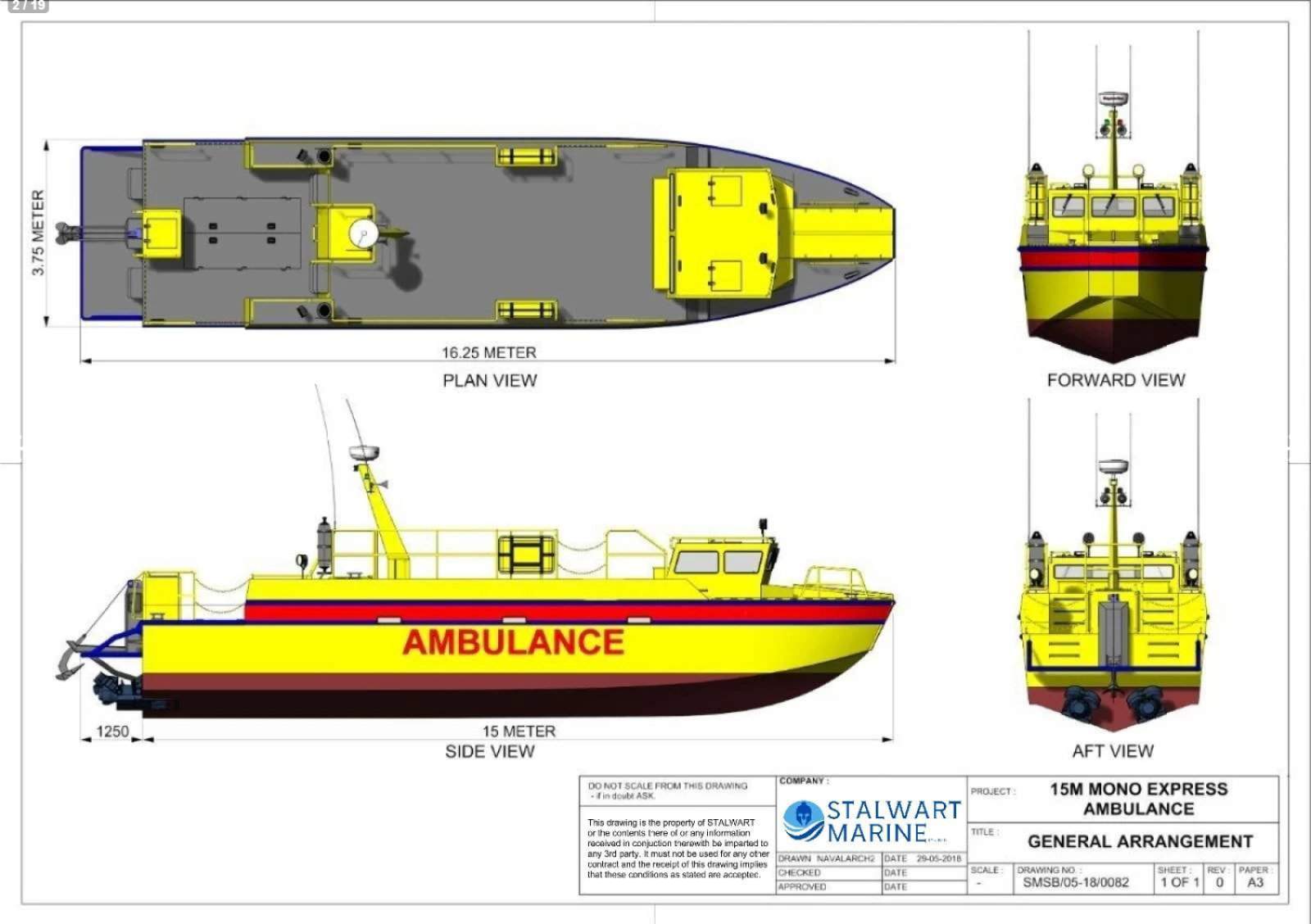 Stalwart Marine Ambulance Rescue Boat 15000 Mono/ Power Monohulls/Rescue Boat