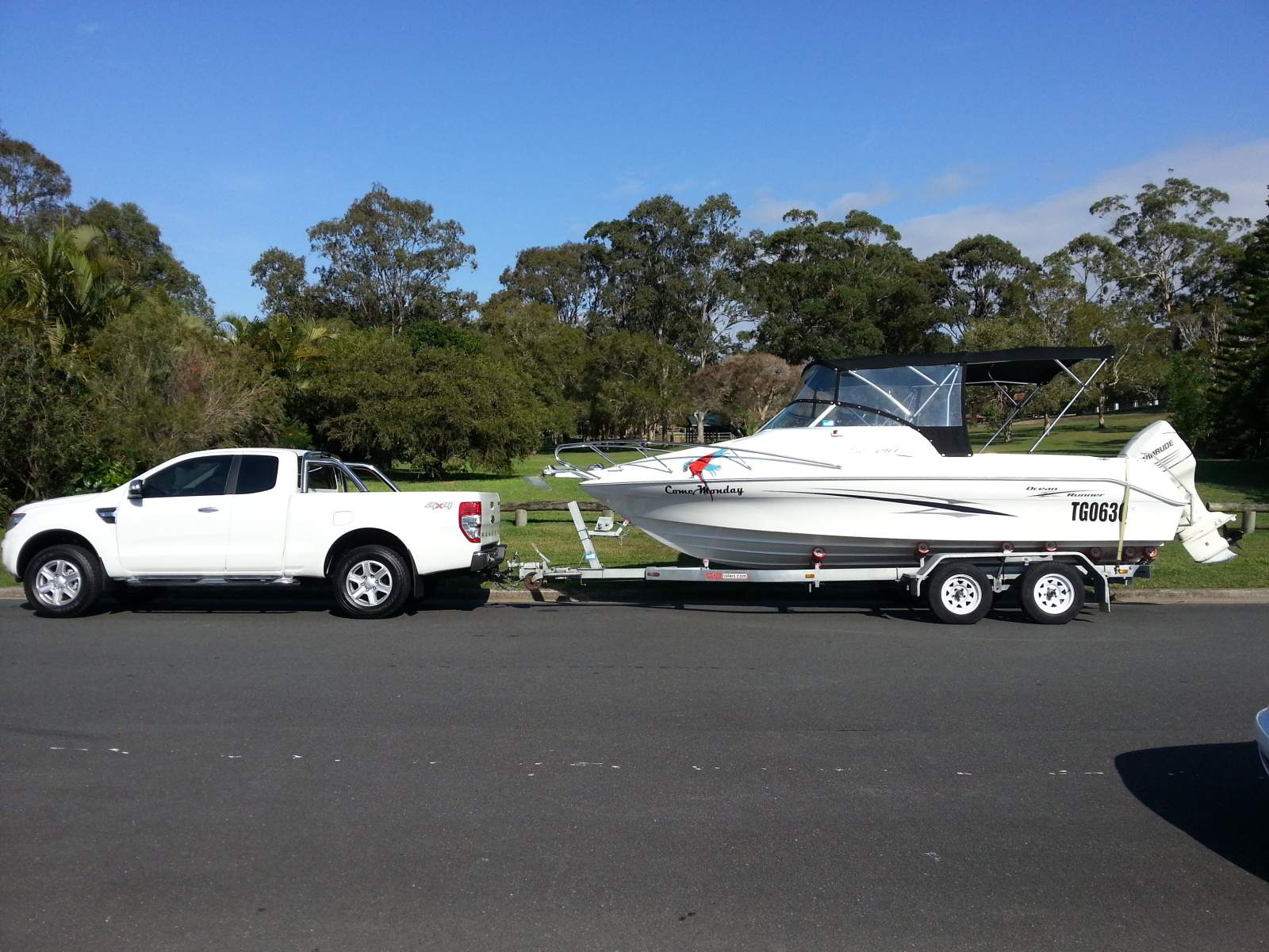Ocean Runner Hurricane Half Cabin:Come Monday on Trailer