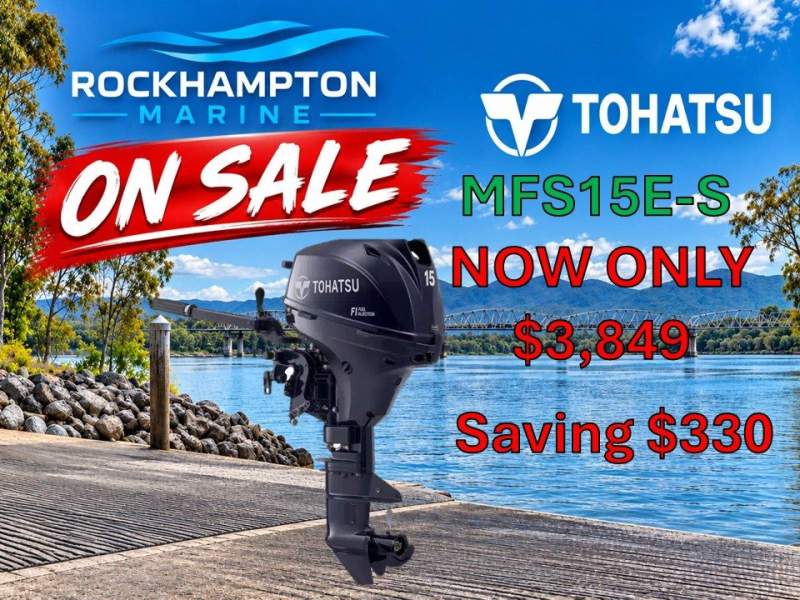 BRAND NEW TOHATSU MFS15 SHORT SHAFT TILLER STEER FOUR STROKE OUTBOARD MOTOR