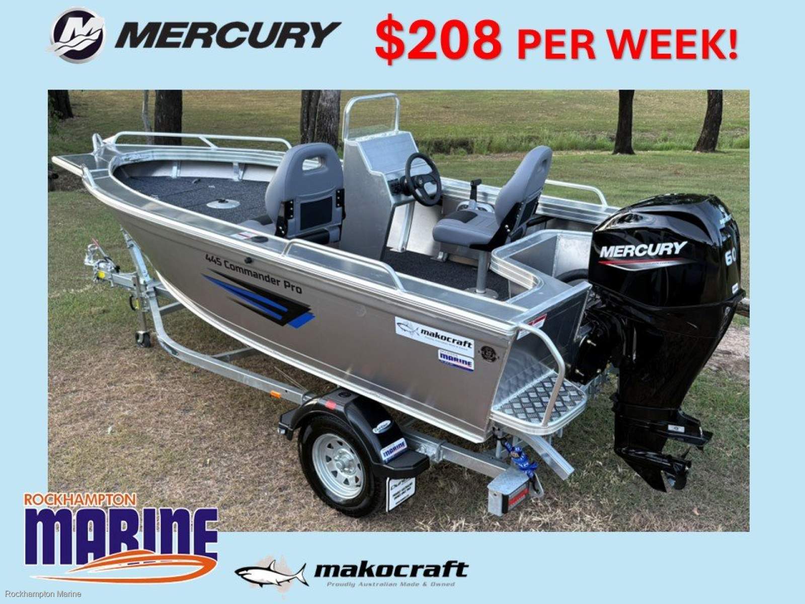 Makocraft 445 Commander Pro Side Console BOAT PACKAGE FROM ROCKHAMPTON MARINE!!!