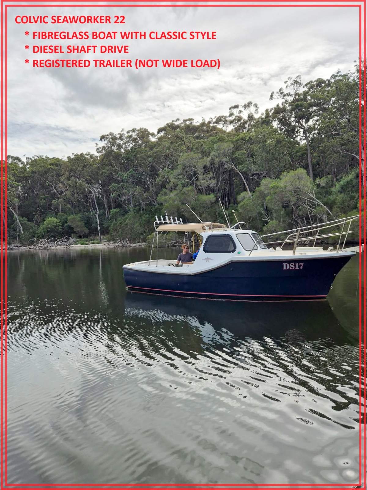 Colvic Seaworker 22 Fibreglass | Diesel Shaft | Road Trailer