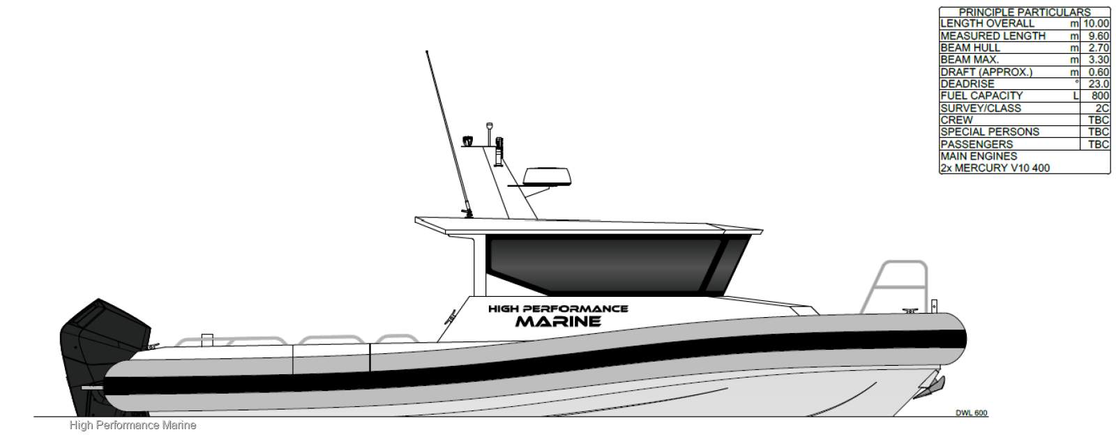 High Performance Marine Hard Collar RIB Commercial
