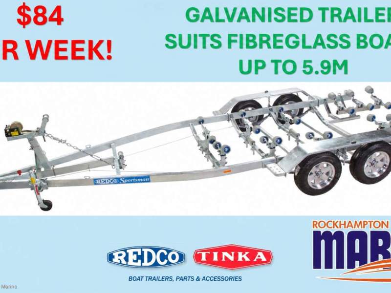 REDCO RE180TMO BRAKED TANDEM GAL TRAILER SUITS FIBREGLASS BOATS TO 5.9M!!