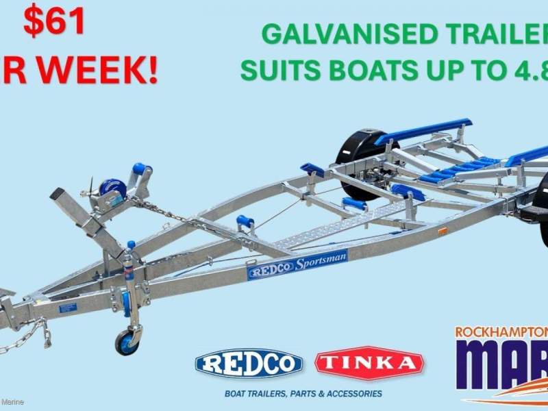 REDCO RS480MO BRAKED GALVANISED BOAT TRAILER TO SUIT BOATS UP TO 4.8M!!