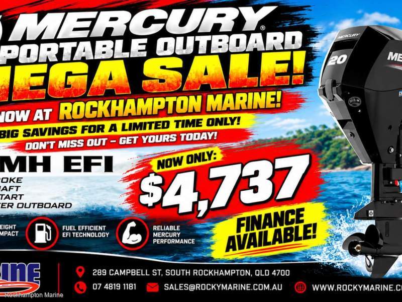 ON SALE NOW! NEW MERCURY 20HP FOUR STROKE SHORT SHAFT MANUAL START TILLER!