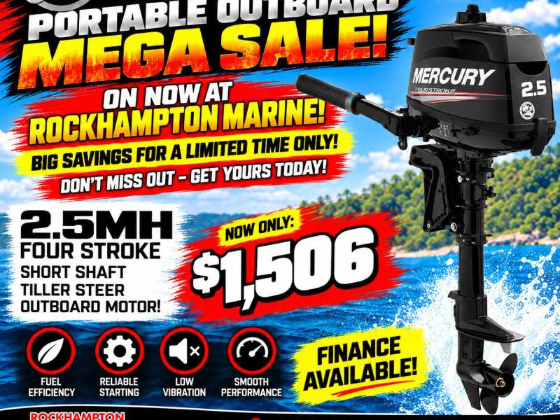 NEW MERCURY 2.5MH FOUR STROKE SHORT SHAFT TILLER STEER OUTBOARD MOTOR!