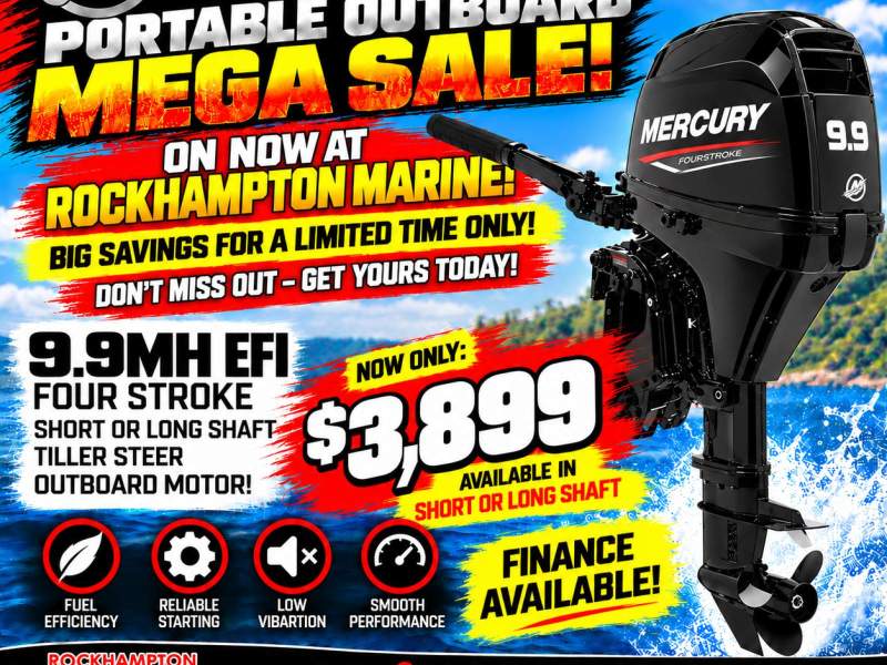 NEW MERCURY 9.9MH EFI FOUR STROKE MANUAL START TILLER STEER OUTBOARD
