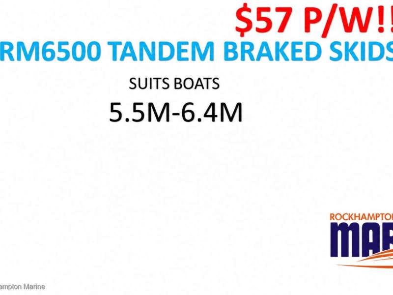 RM BOAT TRAILERS 6500 BRAKED TANDEM SKID BOAT TRAILER SUITS BOATS 6M-6.4M
