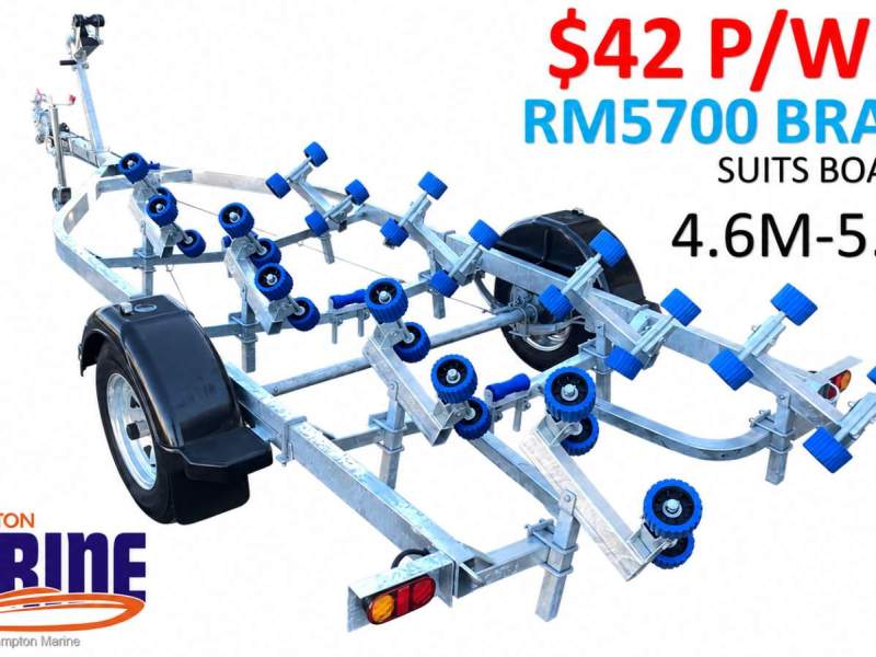RM BOAT TRAILERS 5700 BRAKED ROLLERED BOAT TRAILER SUITS BOATS 4.6M-5.5M!