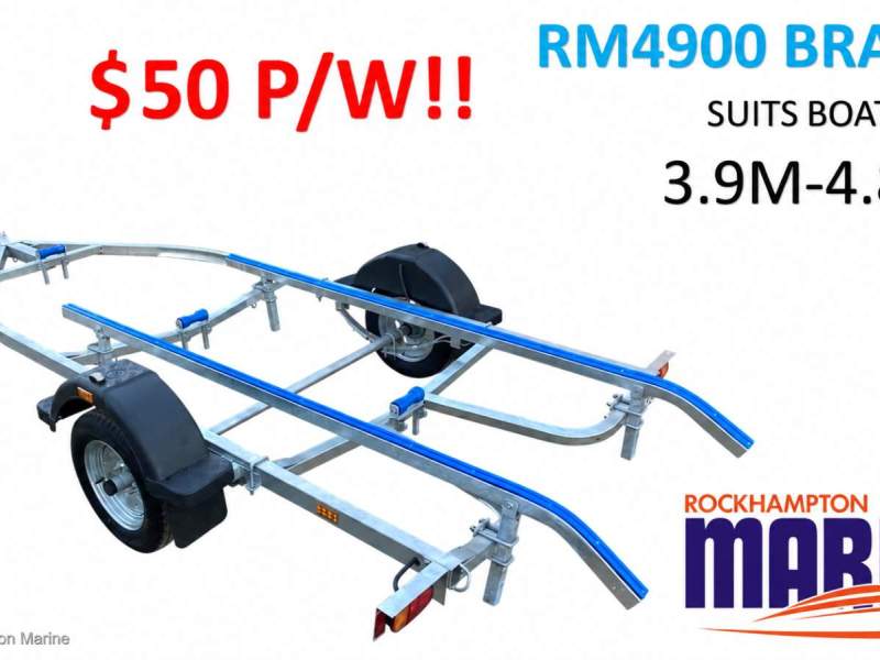 RM BOAT TRAILERS 4900 BRAKED SKID BOAT TRAILER TO SUIT BOATS 3.9M-4.8M!